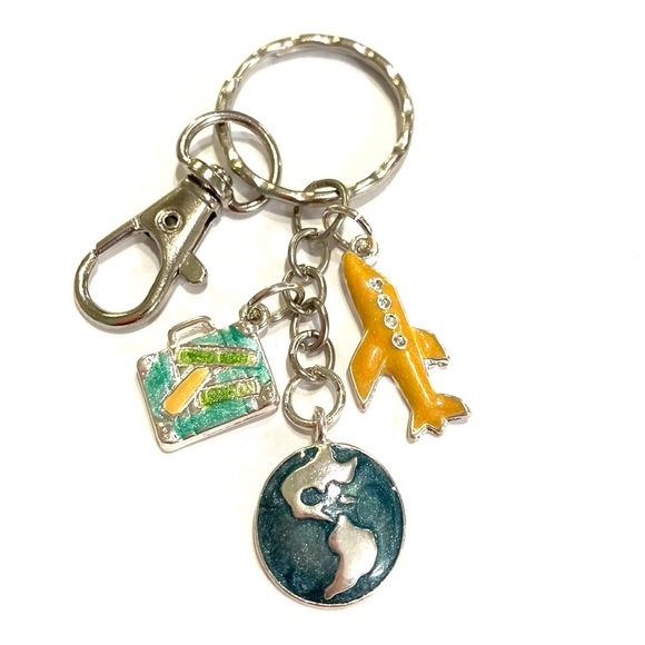 Flight Attendant Pilot Travel Agent Keychain Purse Charm Airplane - Picture 2 of 3